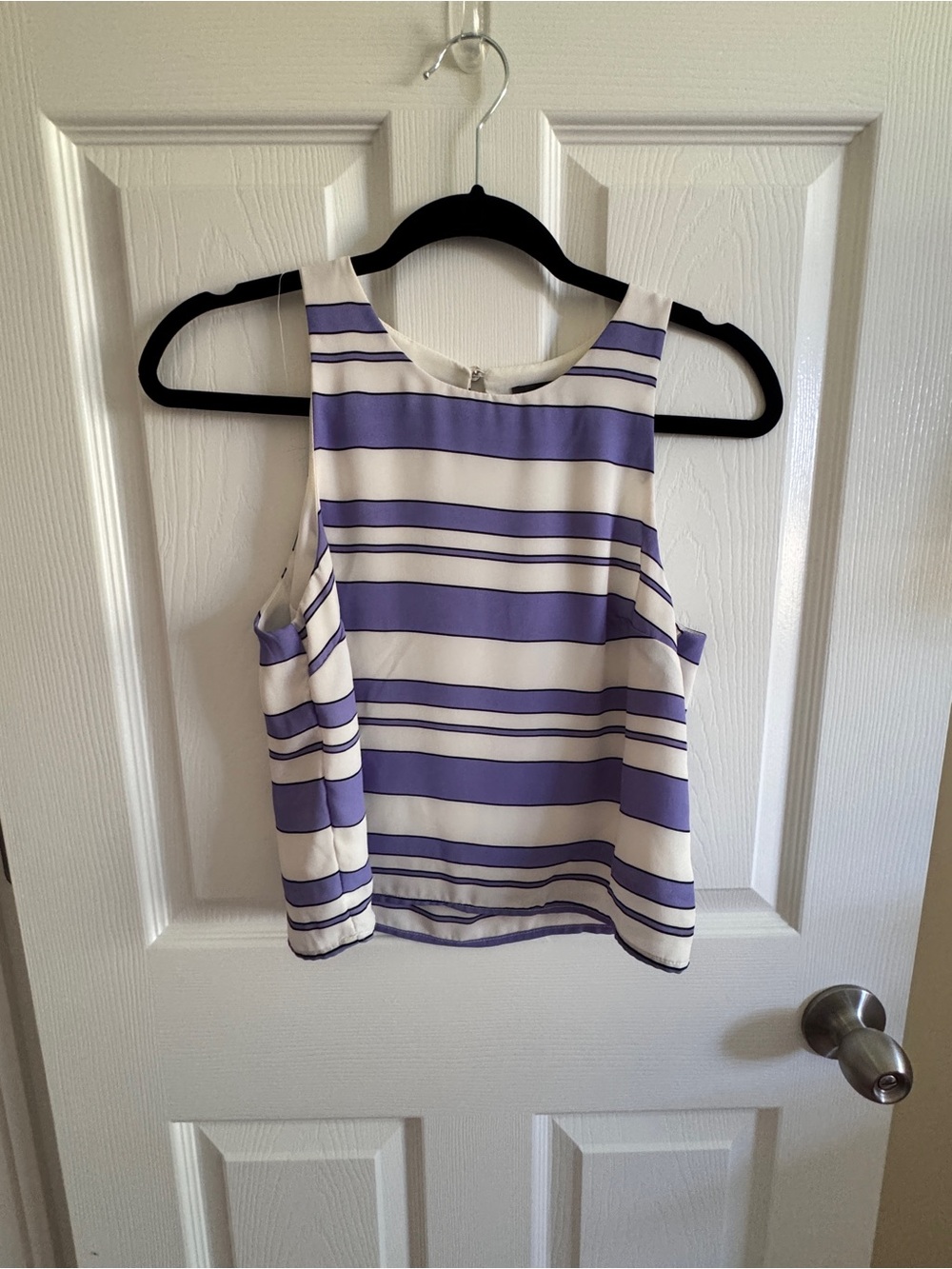 Rules of Etiquette Striped Purple & White Cropped Tank Top - Women’s XS